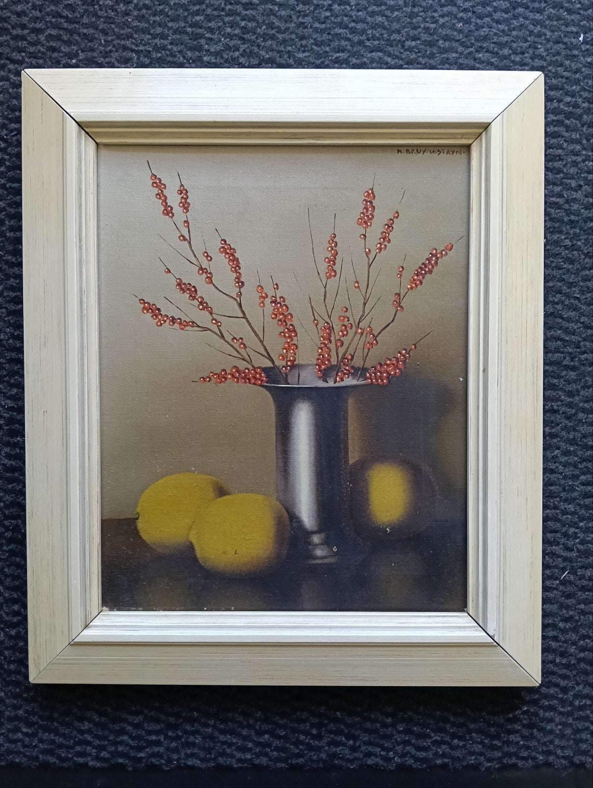 Nico Bruynesteyn (1893-1950) - Stilleven met besjes, Ophalen of Verzenden, Impressionistisch, Olieverf, Stilleven