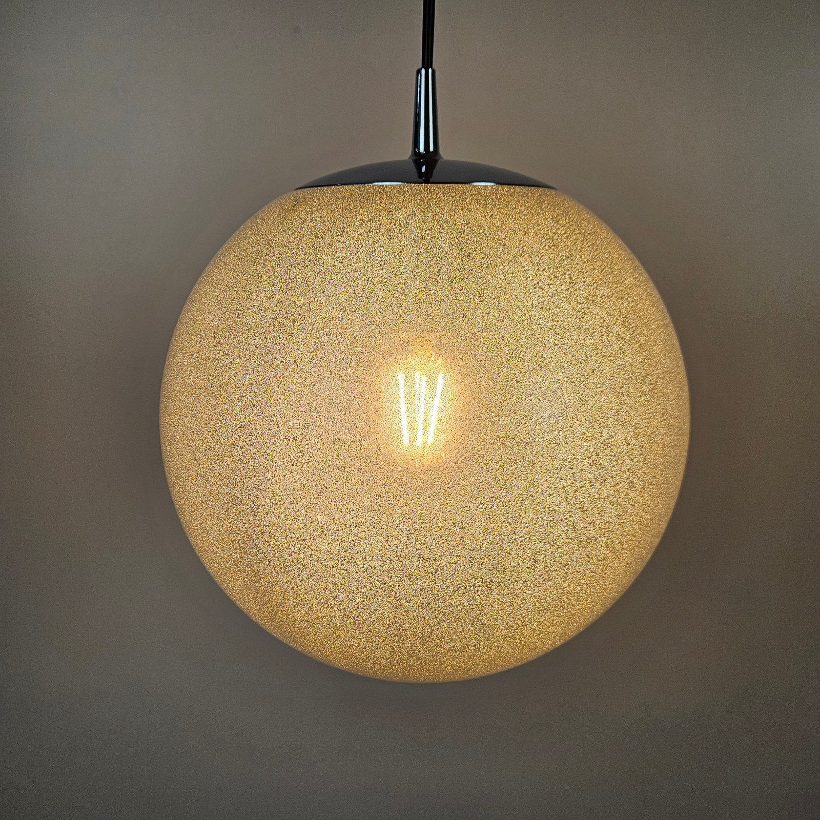Vintage glazen bollamp Peill&Putzler, Gebruikt, Vintage, Glas, E27 (groot)