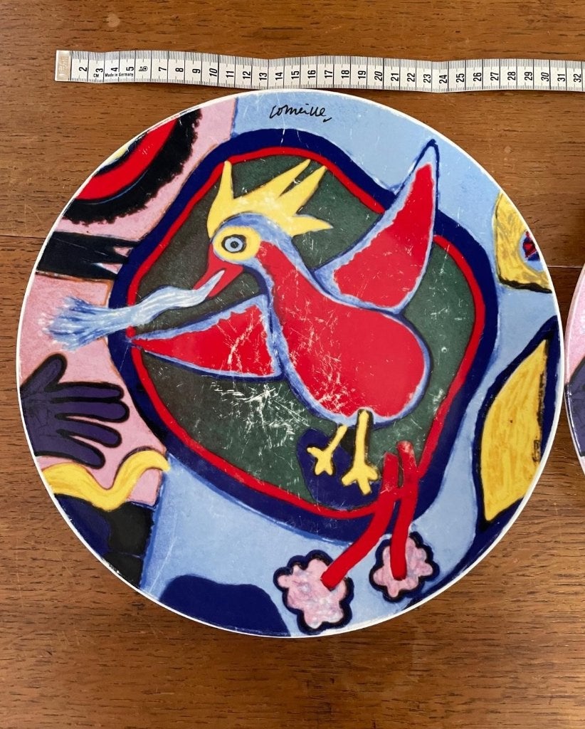2 borden aardewerk Corneille vuurvogel, Ophalen of Verzenden