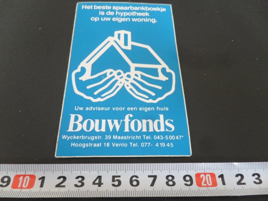 sticker maastricht venlo BOUWFONDS adviseur eigen huis, Ophalen of Verzenden, Zo goed als nieuw