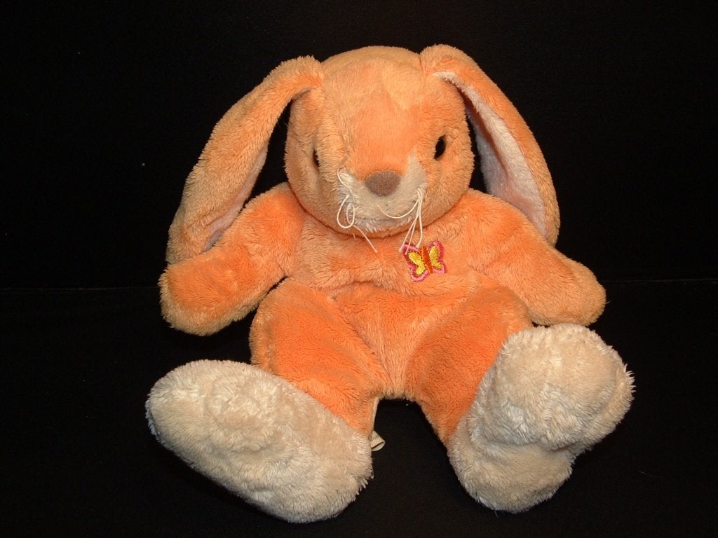 ANNA CLUB PLUSH KONIJN VELOURS ORANJE MET ROOMWITTE, Verzenden, Nieuw, Overige typen