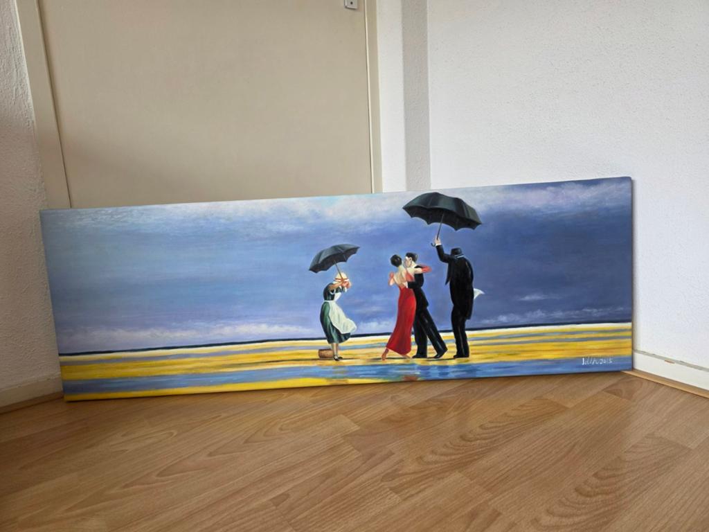 Olieverfschilderij naar Jack Vettriano 'The Singing Butler', Antiek en Kunst, Ophalen