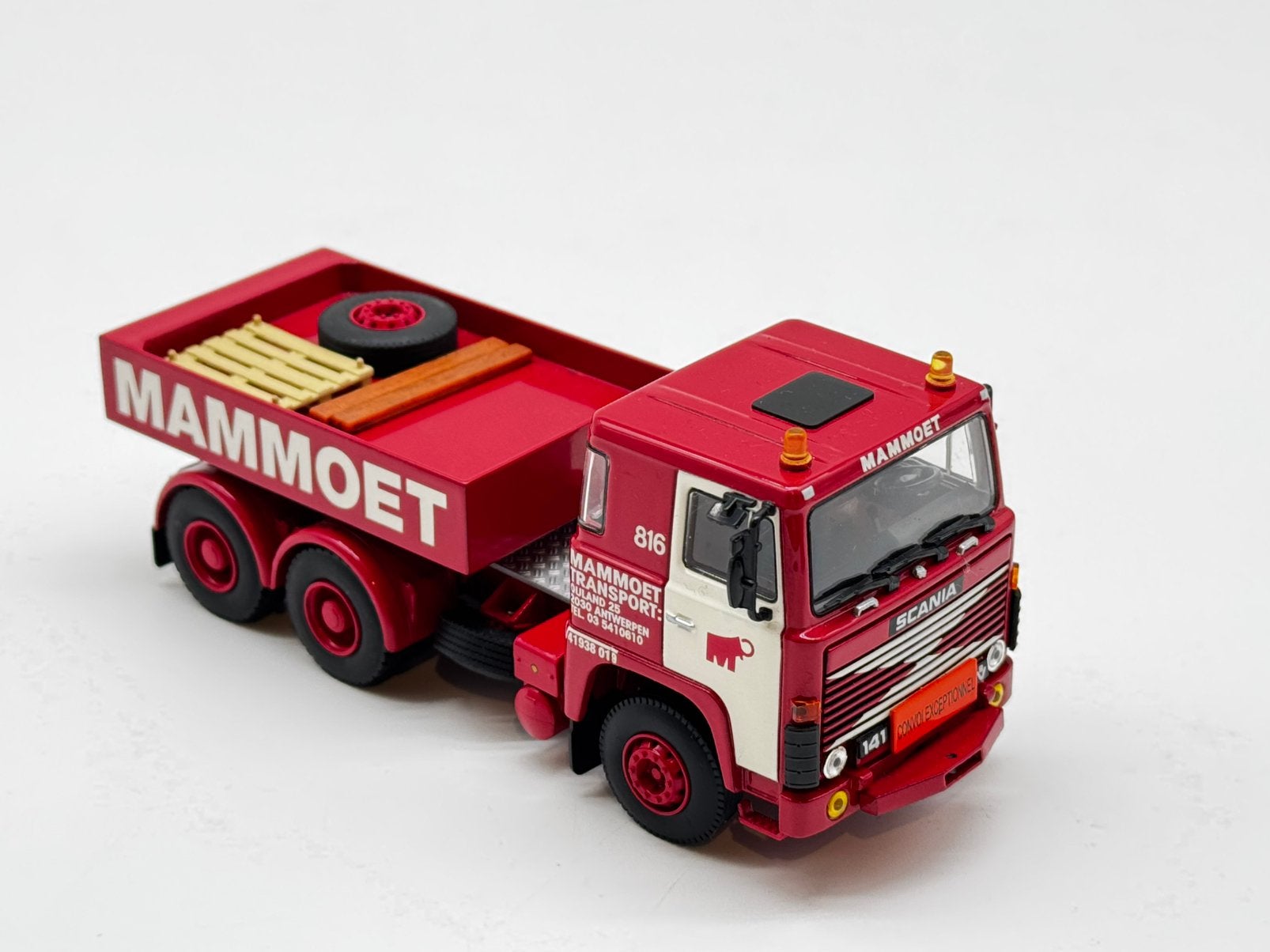 WSI SCANIA 141 + ballastbak + lading MAMMOET, Hobby en Vrije tijd, ., Nieuw, Ophalen of Verzenden, .
