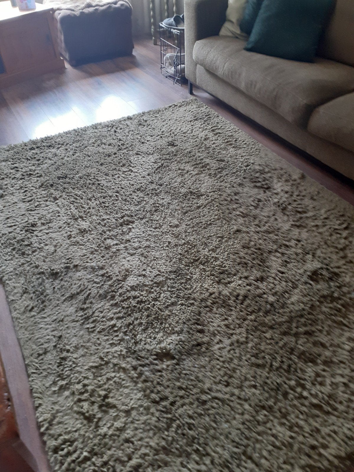 olijfgroen karpet 170230, Ophalen, 150 tot 200 cm, 200 cm of meer, Zo goed als nieuw