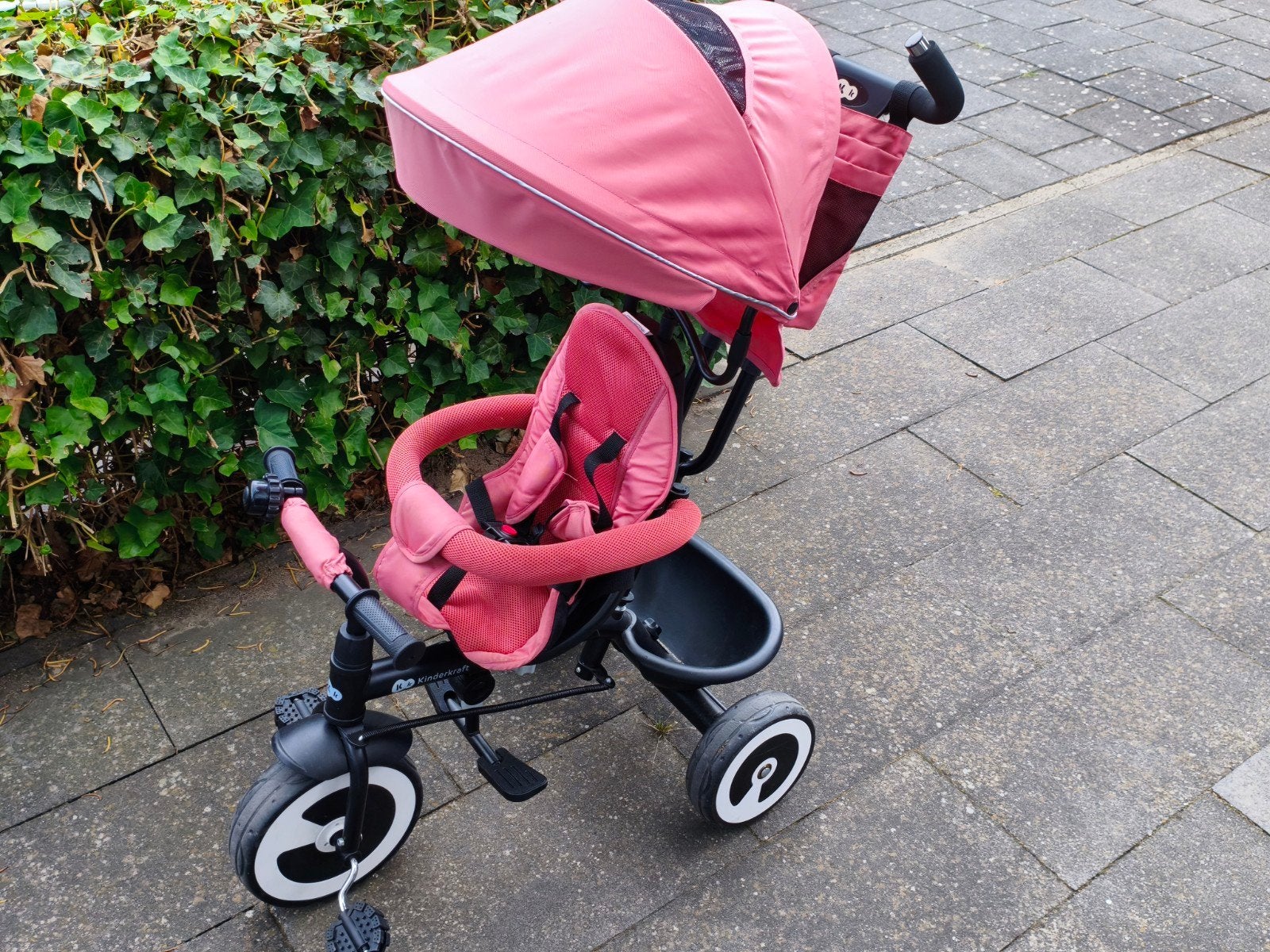 Kinderkraft driewieler roze met duwstang, Ophalen, Gebruikt, Kinderkraft, Duwstang