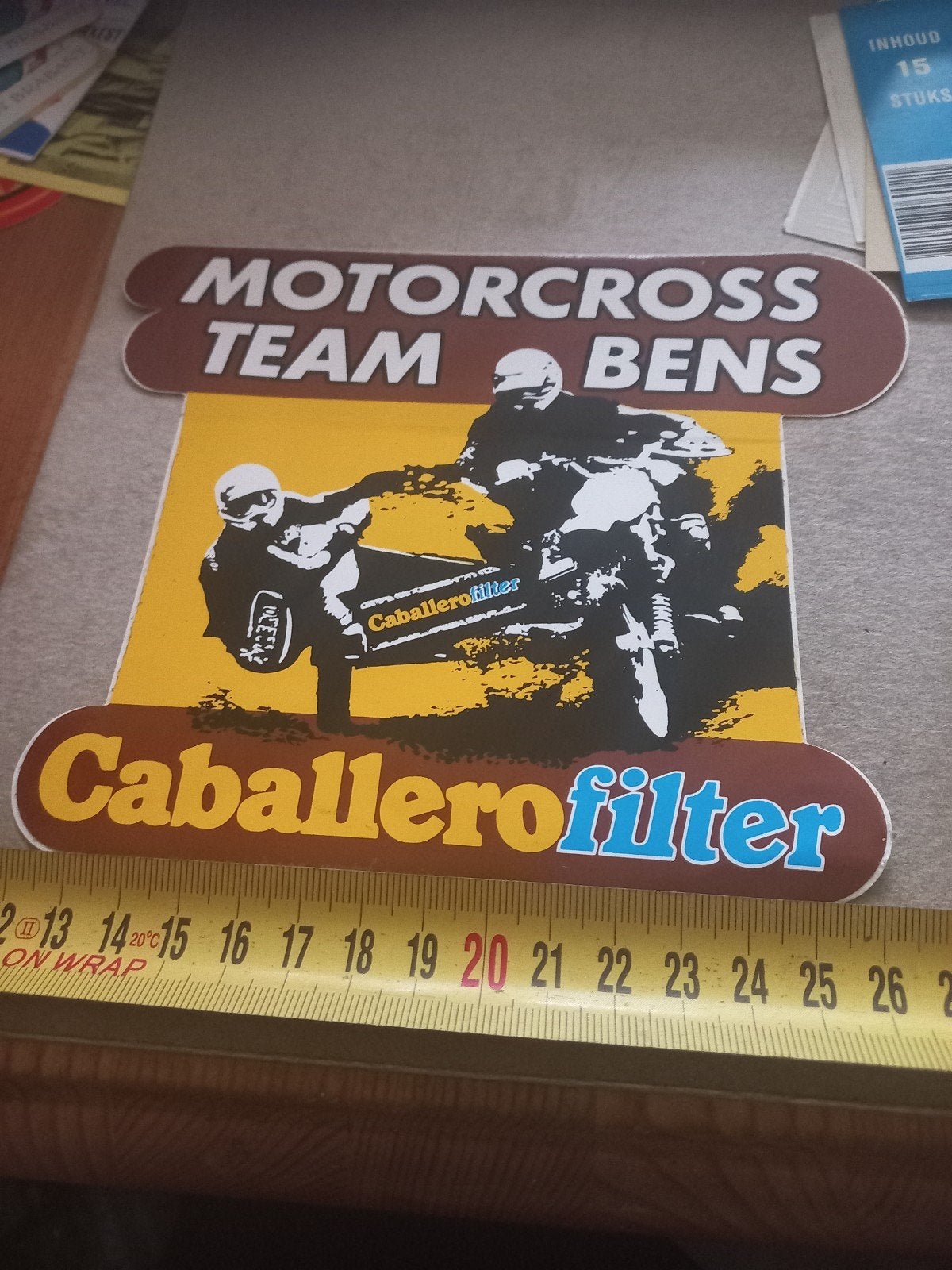Vintage Caballero Filter Motorcross Team Bens Sticker, Ophalen of Verzenden, Gebruikt