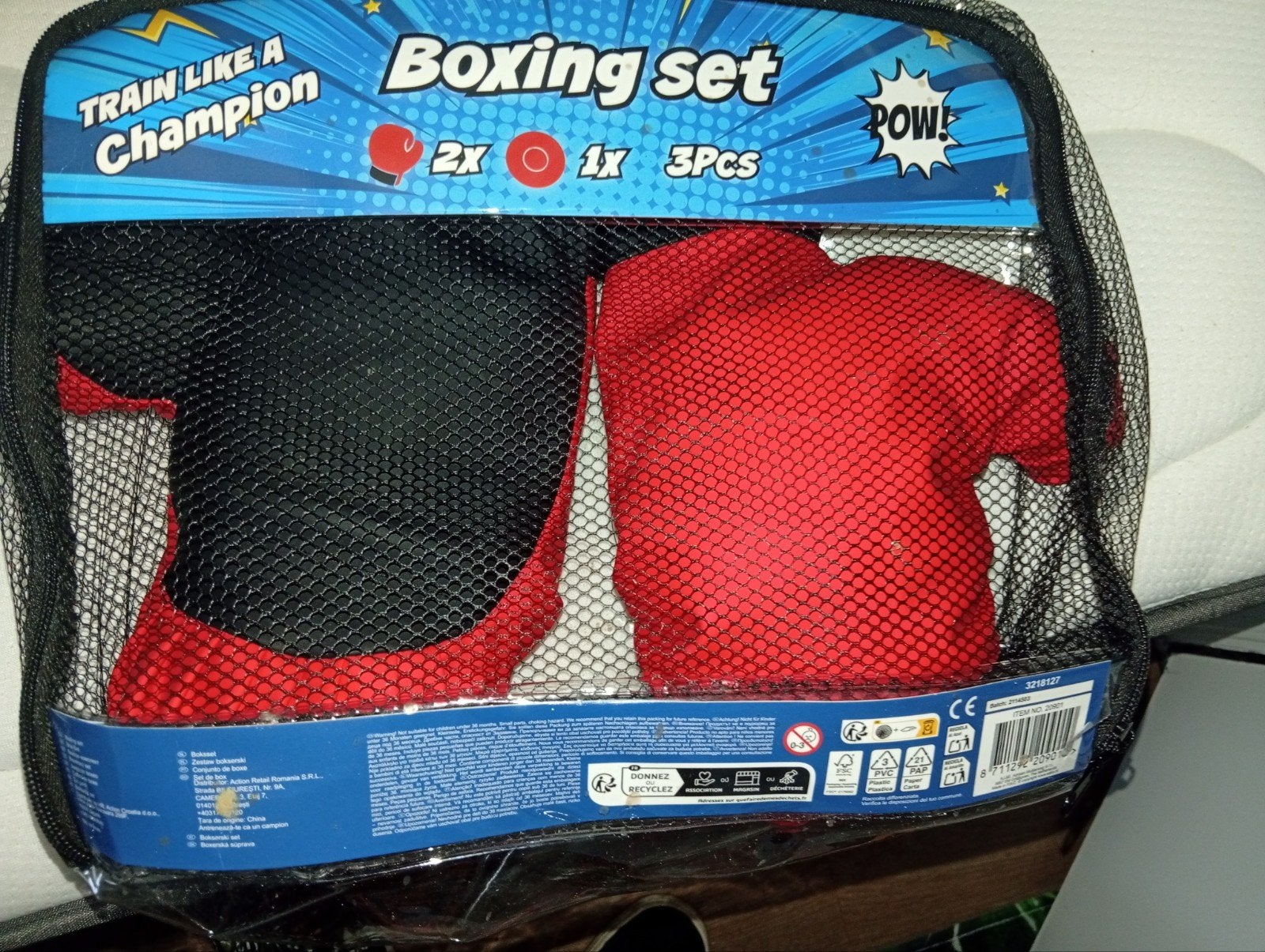 Bokshandschoenen en Boksbal Set - Train als een Kampioen, Ophalen of Verzenden, Nieuw, Bokshandschoenen