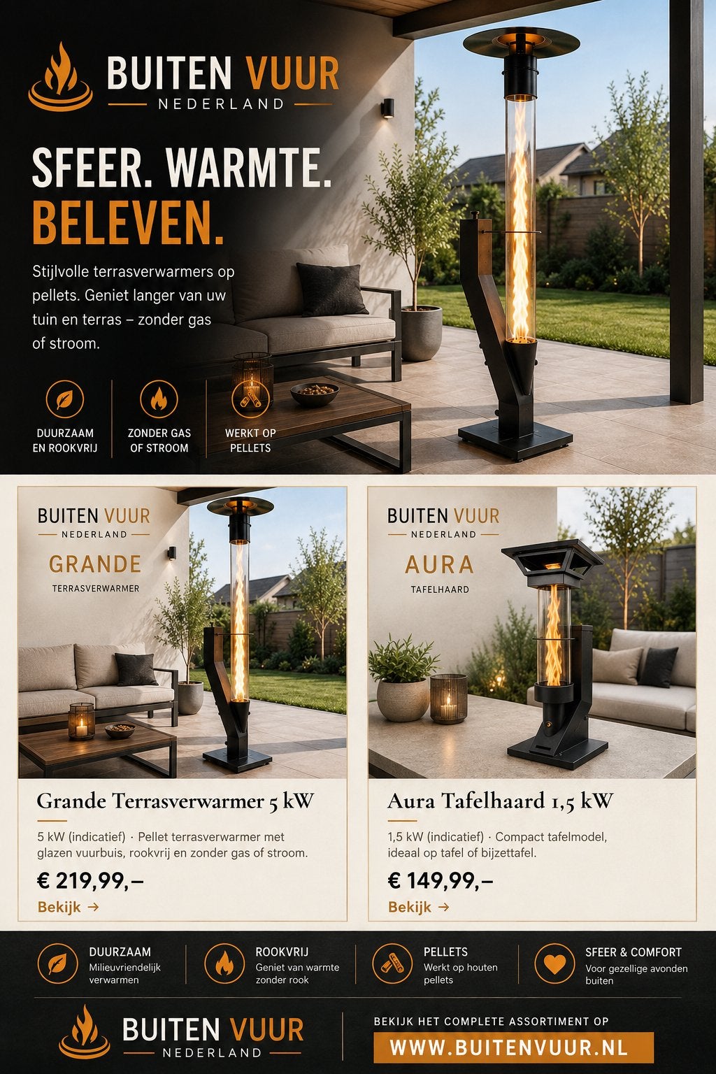 Terrasverwarmer Buiten Vuur Nederland, Ophalen, Nieuw, Buiten Vuur Nederland, BuitenVuur Nederland