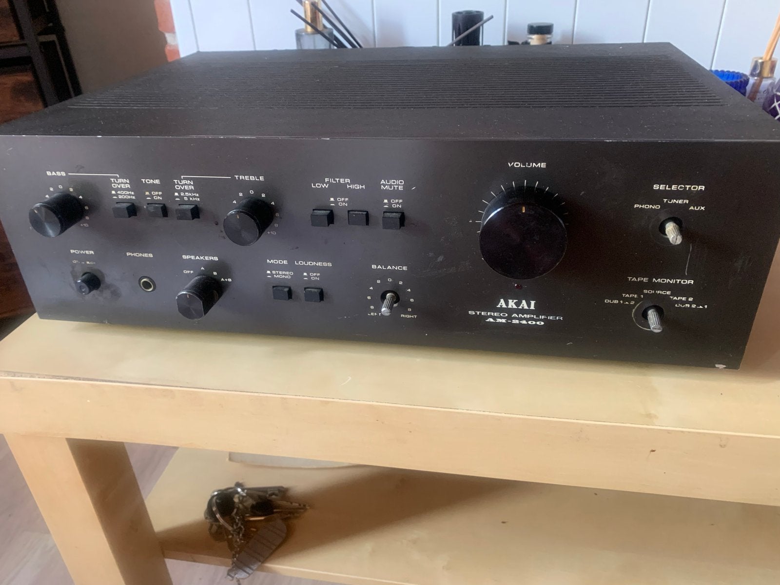 Akai AM-2400 Stereo Versterker, Overige merken, Gebruikt, Ophalen of Verzenden, 60 tot 120 watt
