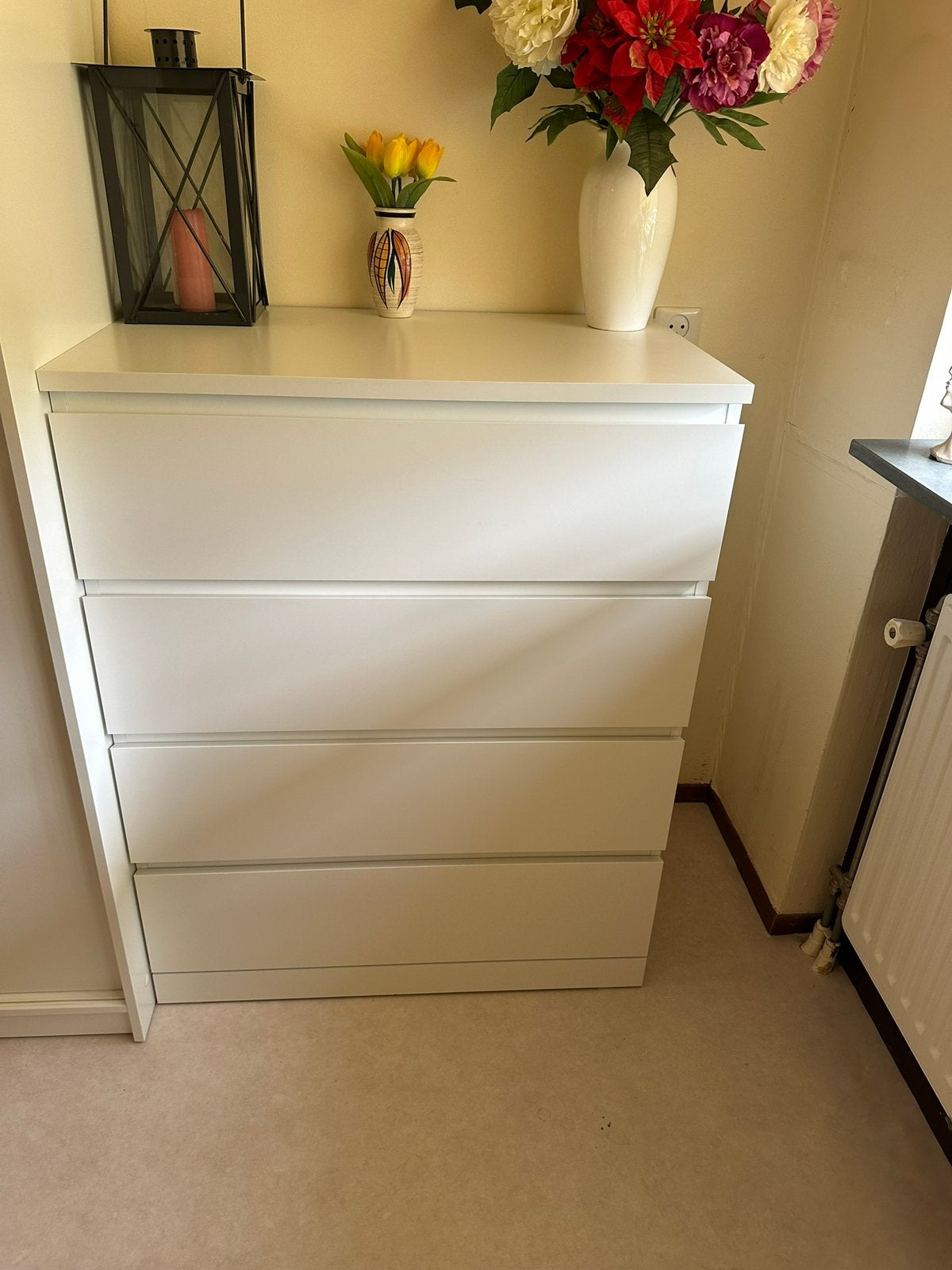 MALM ladekast 80 cm breed en hoog 100 cm, Ophalen, 50 tot 100 cm, Zo goed als nieuw, 3 of 4 laden