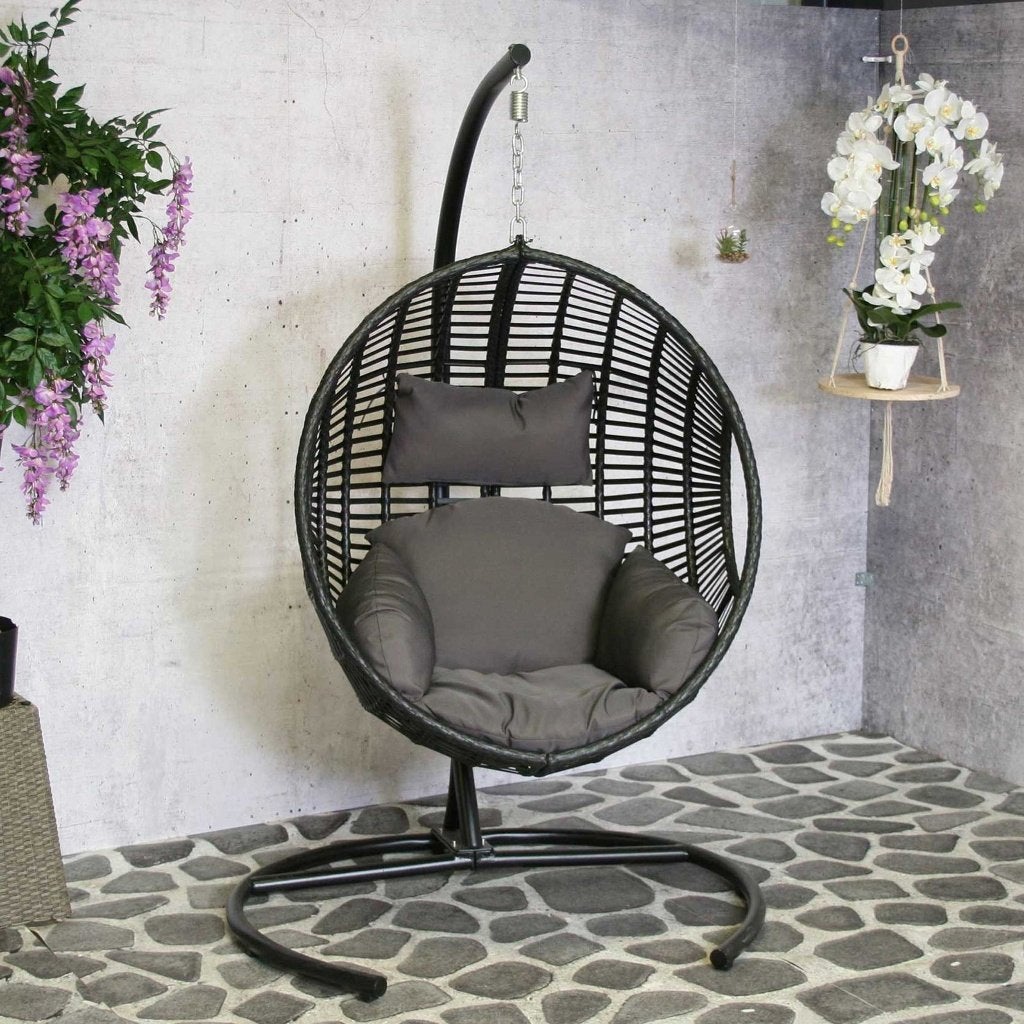 Dusty Hangstoel Relax Zwart, Tuin en Terras, Ophalen, Nieuw, Met standaard, Eenpersoons