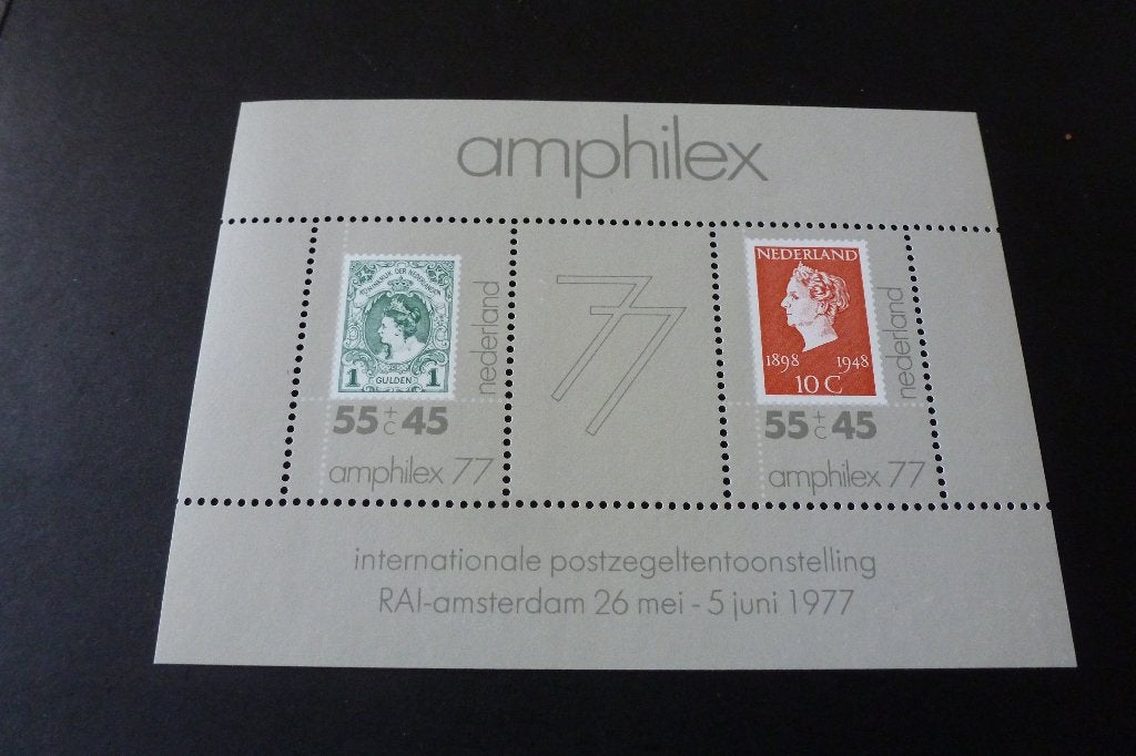 Postzegeltentoonstelling RAI Amphilex 1977 1 gld en 10 cent, Postzegels en Munten, Postzegels | Nederland, Ophalen of Verzenden