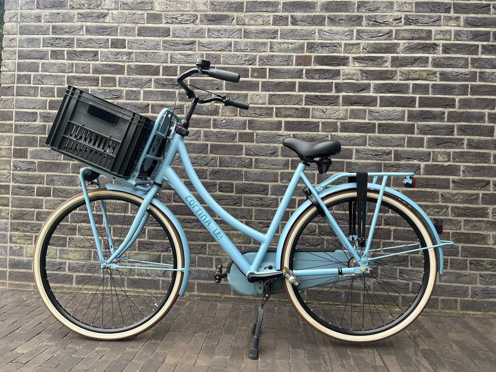 Cortina U4 Transporter Damesfiets - 2023 Lichtblauw  28 inch, Terugtraprem, 53 tot 56 cm, Versnellingen, Zo goed als nieuw