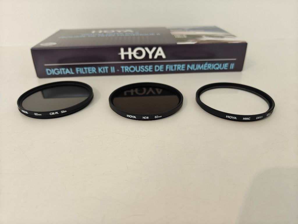 Hoya Digital Filter Kit II - 62mm (UV, CIR-PL, ND8), 60 tot 70 mm, Overige typen, Ophalen of Verzenden, Zo goed als nieuw