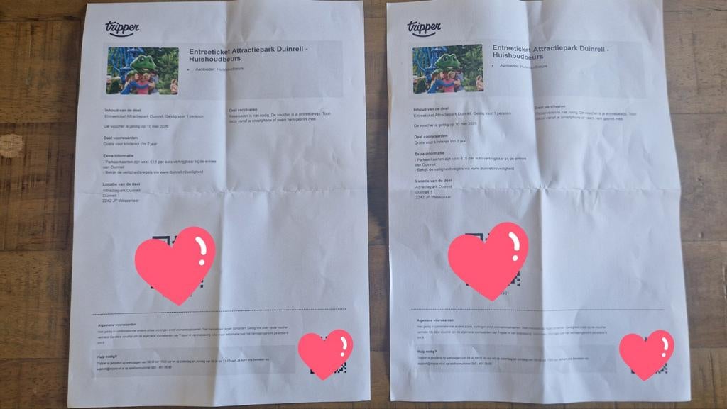 2 Duinrell tickets voor 10 mei 2026, Twee personen