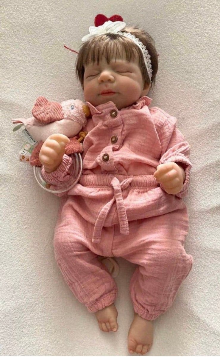 Lief Reborn baby meisje slapend, Verzenden, Zo goed als nieuw, Babypop