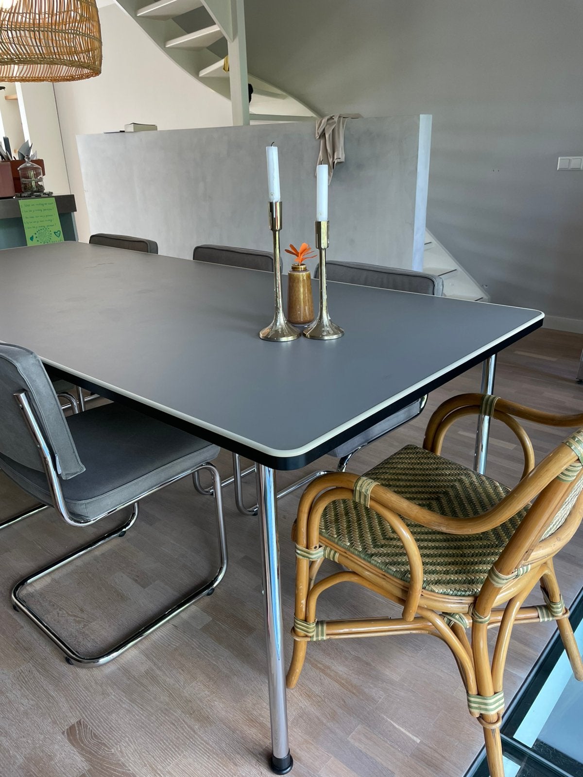 Gispen design eettafel 515, Ophalen, Gebruikt, 100 tot 150 cm, Design