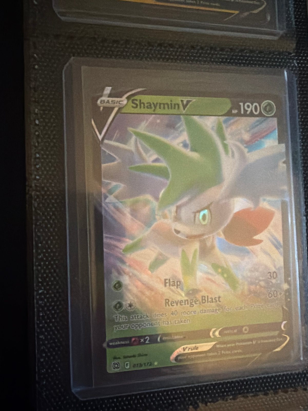Pokémon Kaart Shaymin V - Brilliant Stars 013/173, Ophalen of Verzenden, Zo goed als nieuw, Losse kaart, Foil