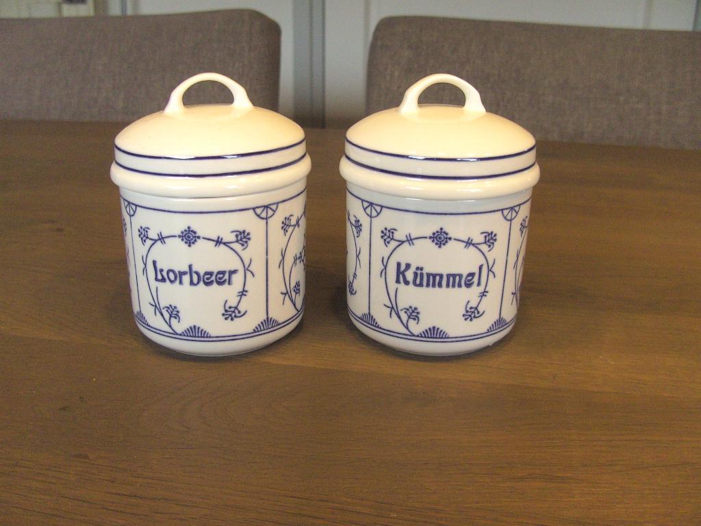 Voorraadpotten Jäger motief Blauw Saks, Huis en Inrichting, Overige typen, Ophalen of Verzenden, Zo goed als nieuw, Overige stijlen