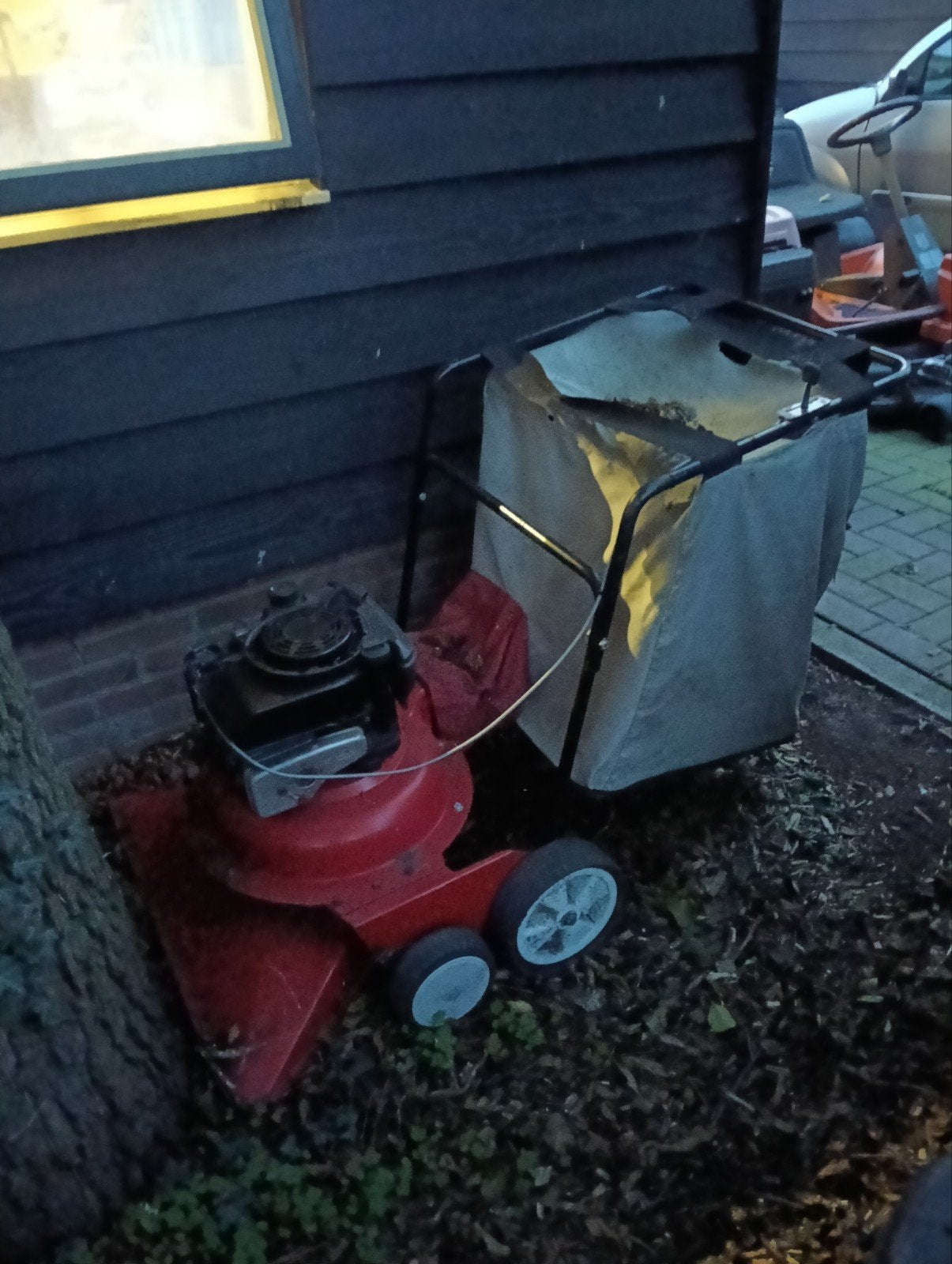 Bladzuiger met opvangzak - Benzine aangedreven, Tuin en Terras, Benzine, Gebruikt, Met opvangzak, Onbekend