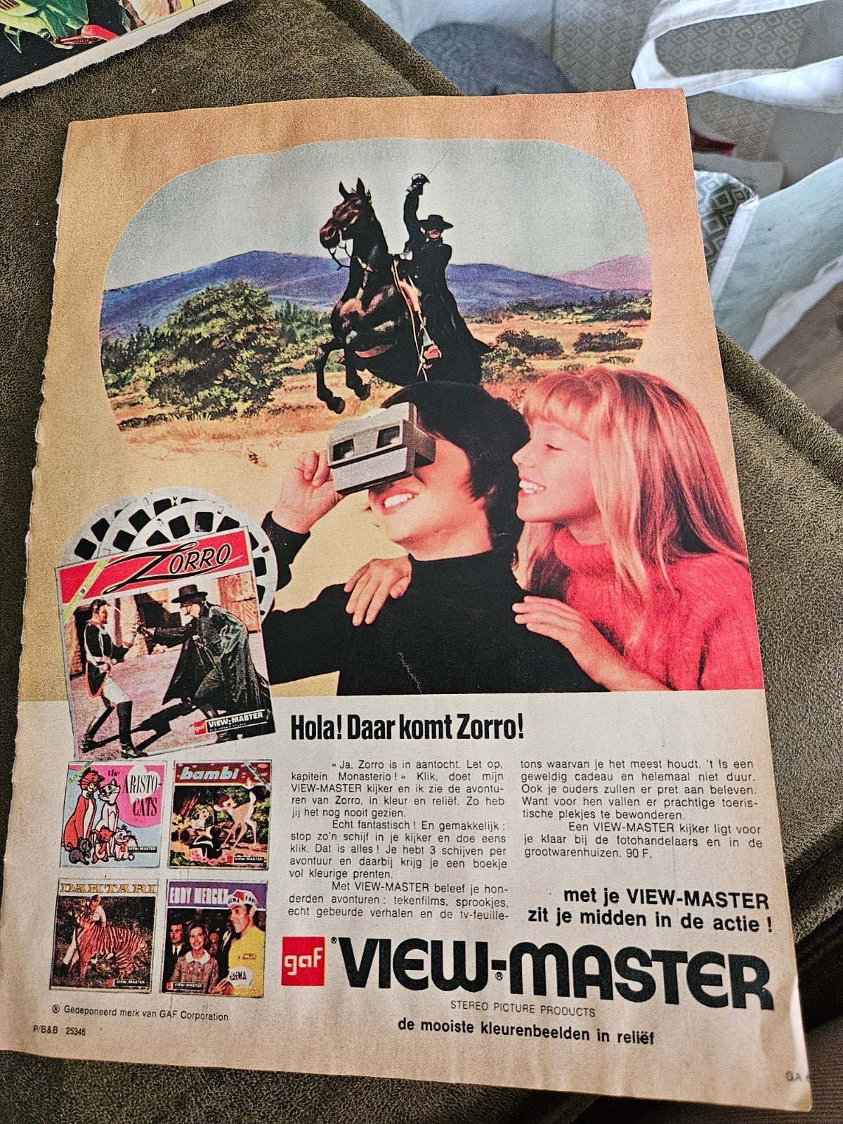 View-Master Reclame Zorro - Stereo Picture Products, Verzamelen, Ophalen of Verzenden