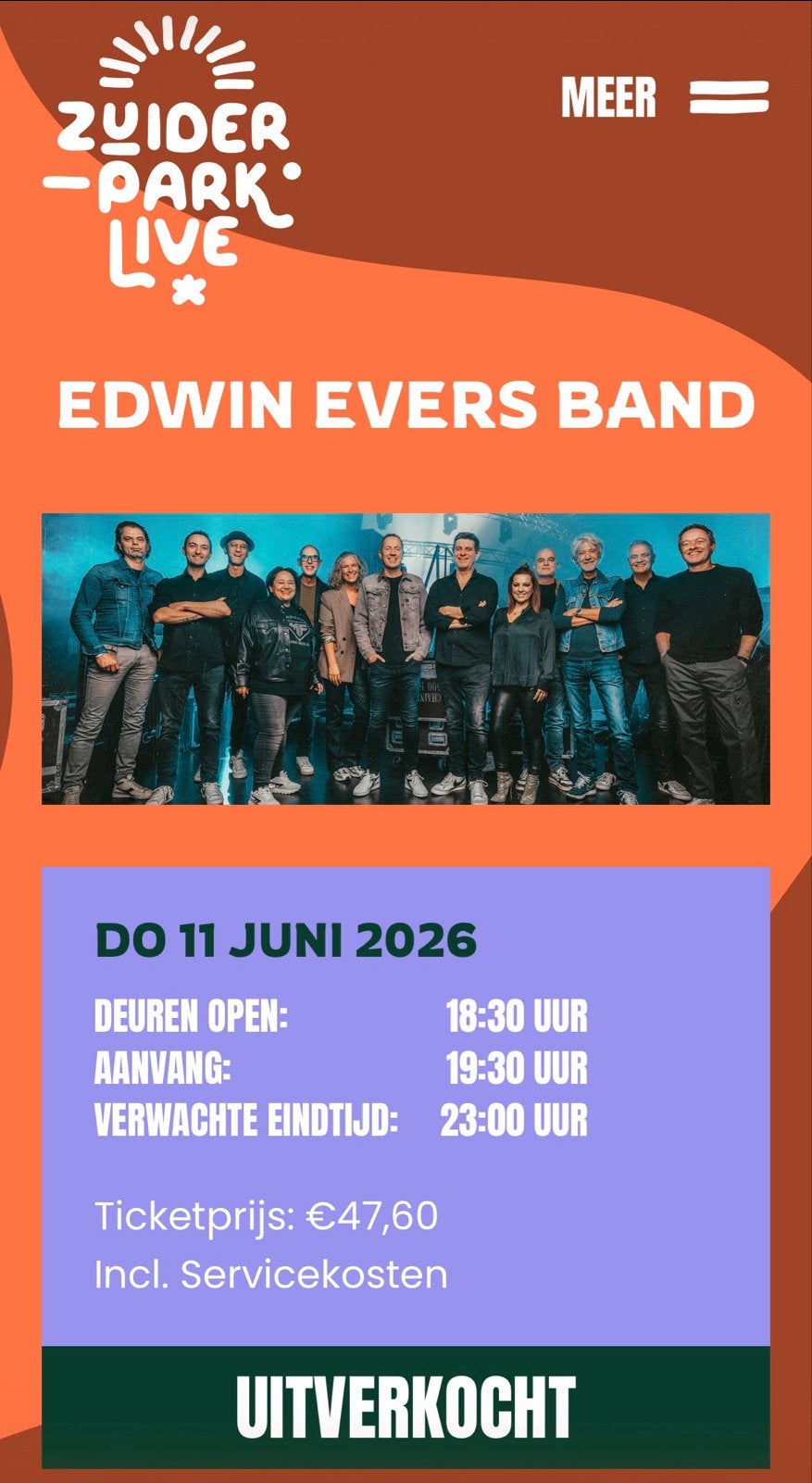 2 kaarten 11 juni 2026 - Edwin Eversband in Zuiderpark live, Twee personen, Juni