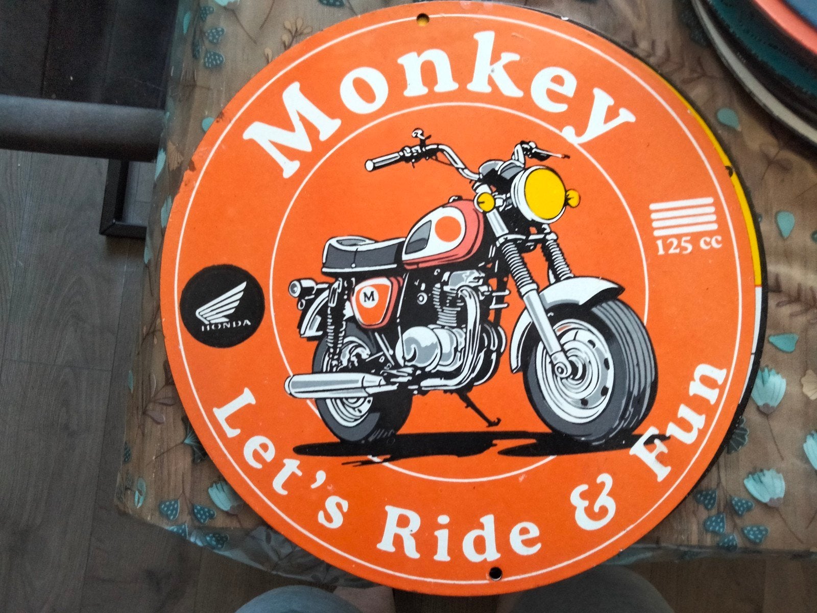 emaille reclamebord honda monkey motor, Ophalen of Verzenden, Gebruikt, Reclamebord