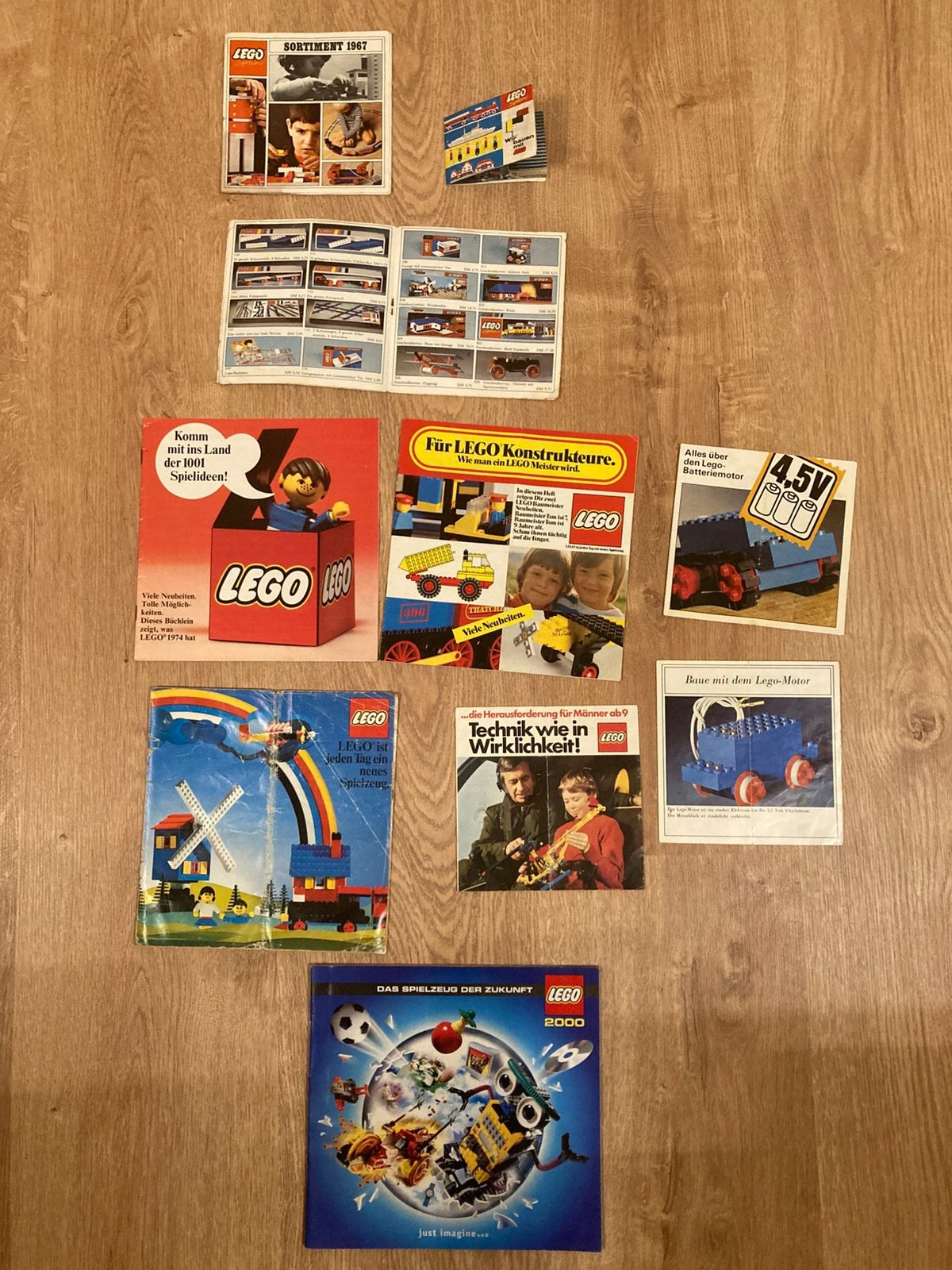 Partij vintage lego catalogussen en folders duitse versie, Gebruikt, Overige thema's, Lego, Overige typen