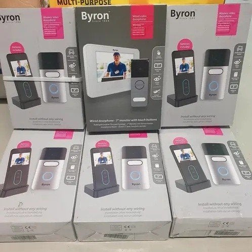 Nieuwe Videodeurbel -  Byron & Smartwares  - Full HD, Ophalen, Bewegingsdetectiesensor, Nieuw, Bedraad