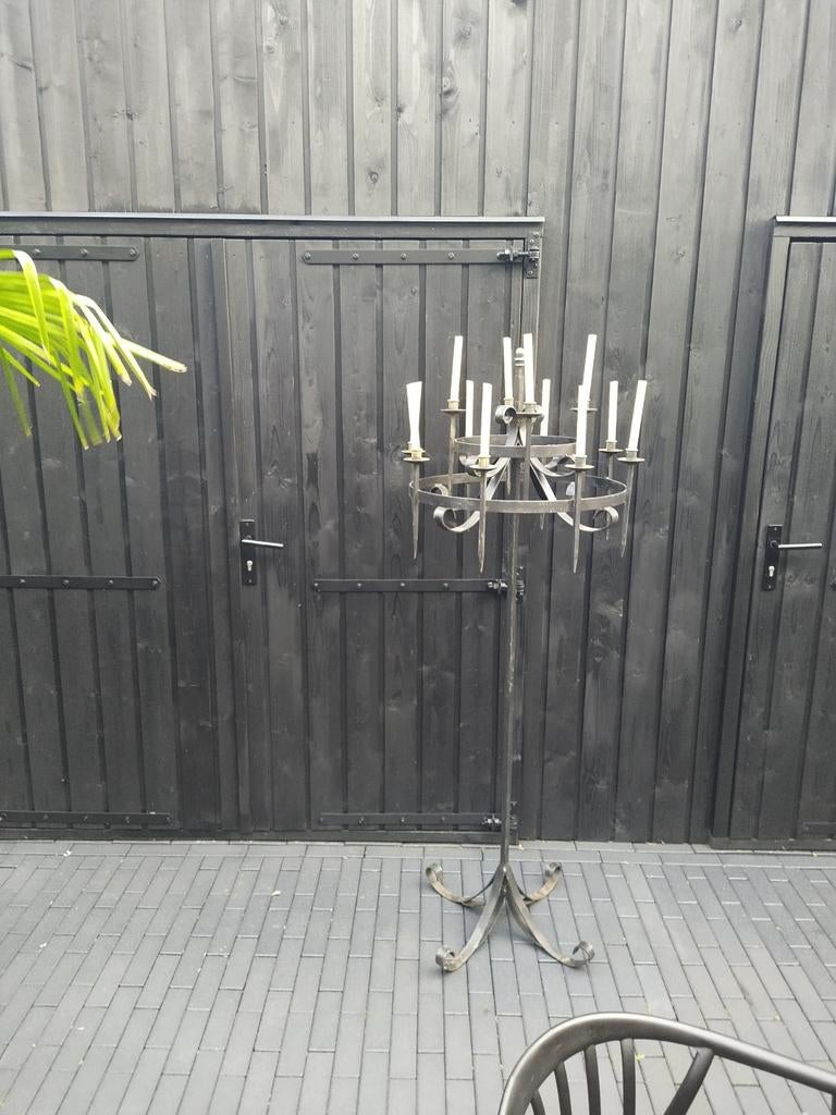Unieke smeedijzeren kandelaars - Set van 2, Antiek en Kunst, Ophalen