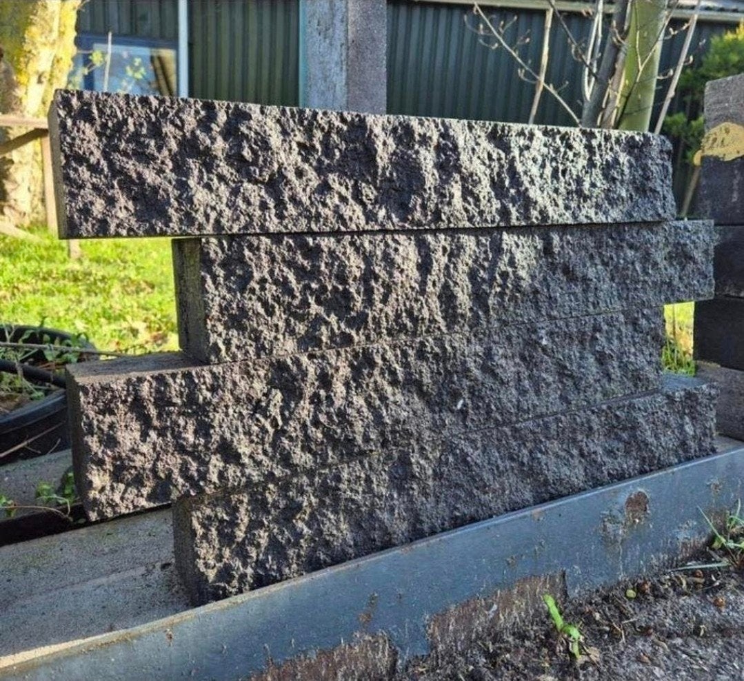 Splitblokken basalt charcoal antraciet 57,7x9x9 s-partij, Blok, Nieuw, Ophalen of Verzenden, Minder dan 25 cm