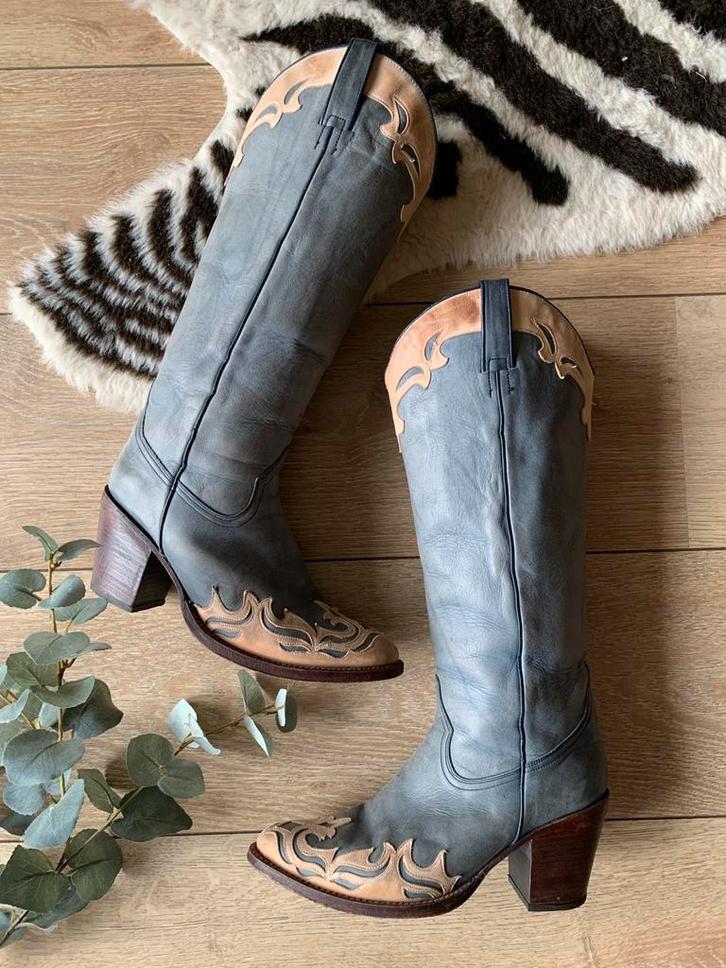 Tony Mora hoge cowboylaarzen met hak 37 western boots, Hoge laarzen, -, Blauw, -
