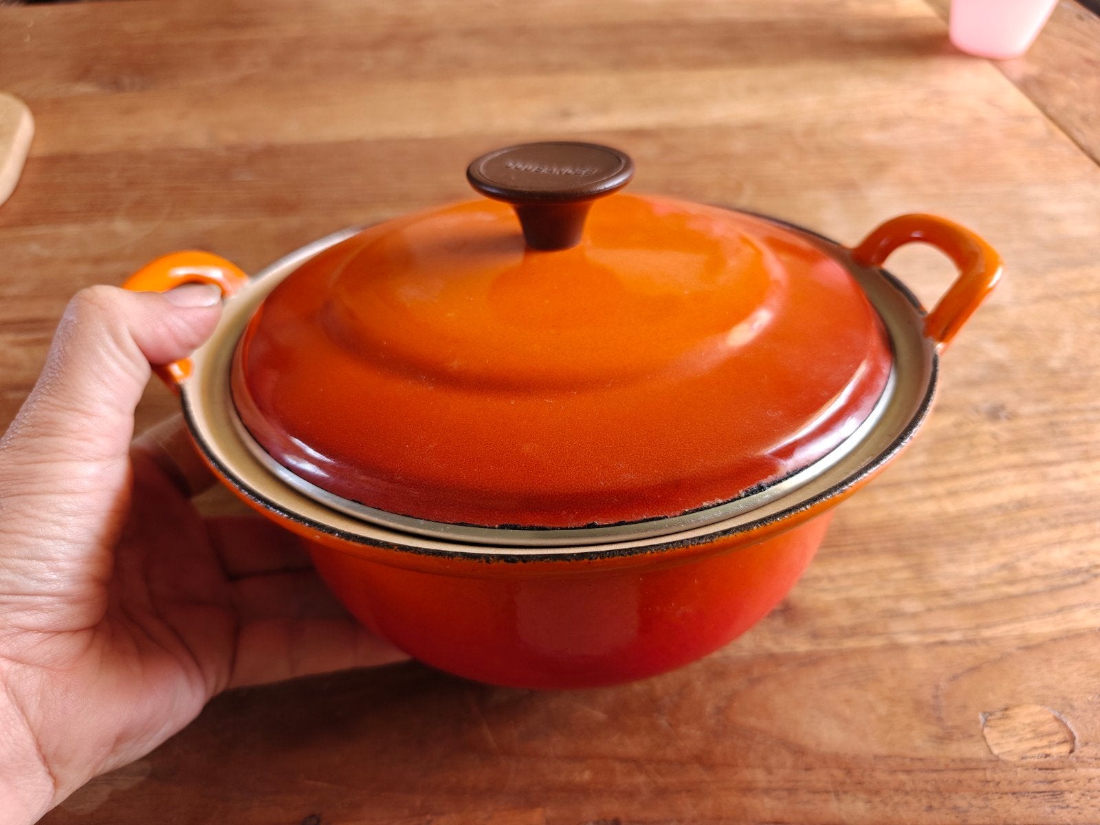 Vintage Le Creuset / Cousances Braadpan 20cm – Volcanique, Verzenden, Gebruikt, Gietijzer