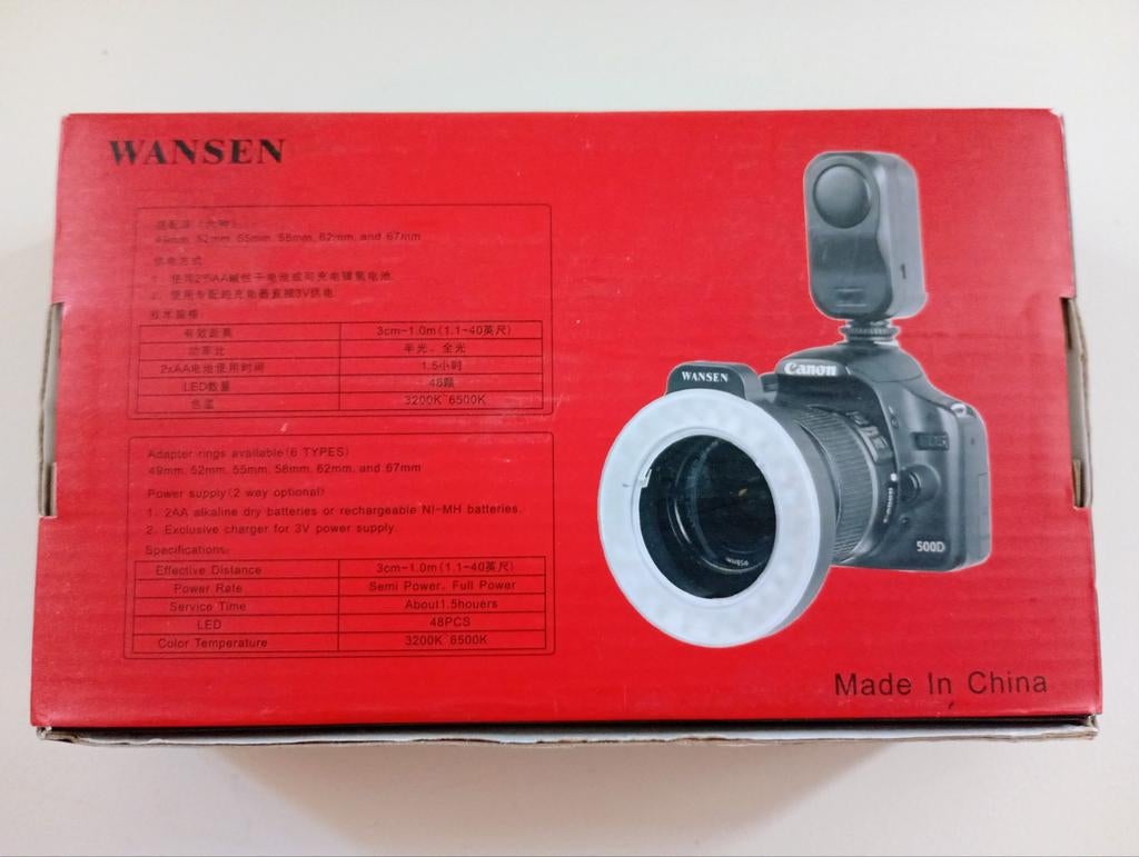 Ringflitser voor spiegelreflex/systeemcamera incl. filters, Audio, Tv en Foto, Fotografie | Flitsers, Ophalen of Verzenden, Zo goed als nieuw