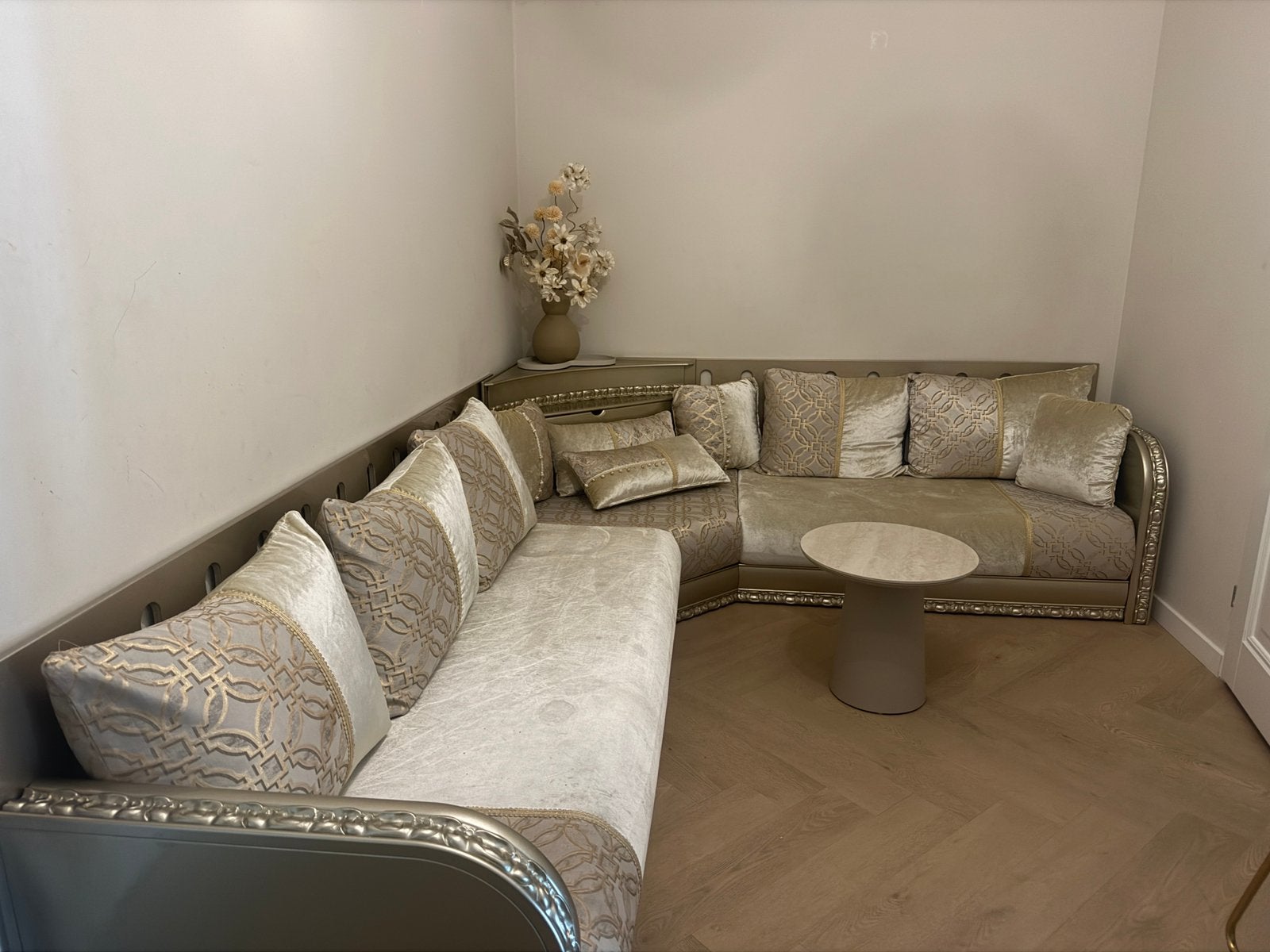 Luxe Marokkaanse Sederi hoekbank+extra complete hoes te koop, Huis en Inrichting, Ophalen of Verzenden, Zo goed als nieuw