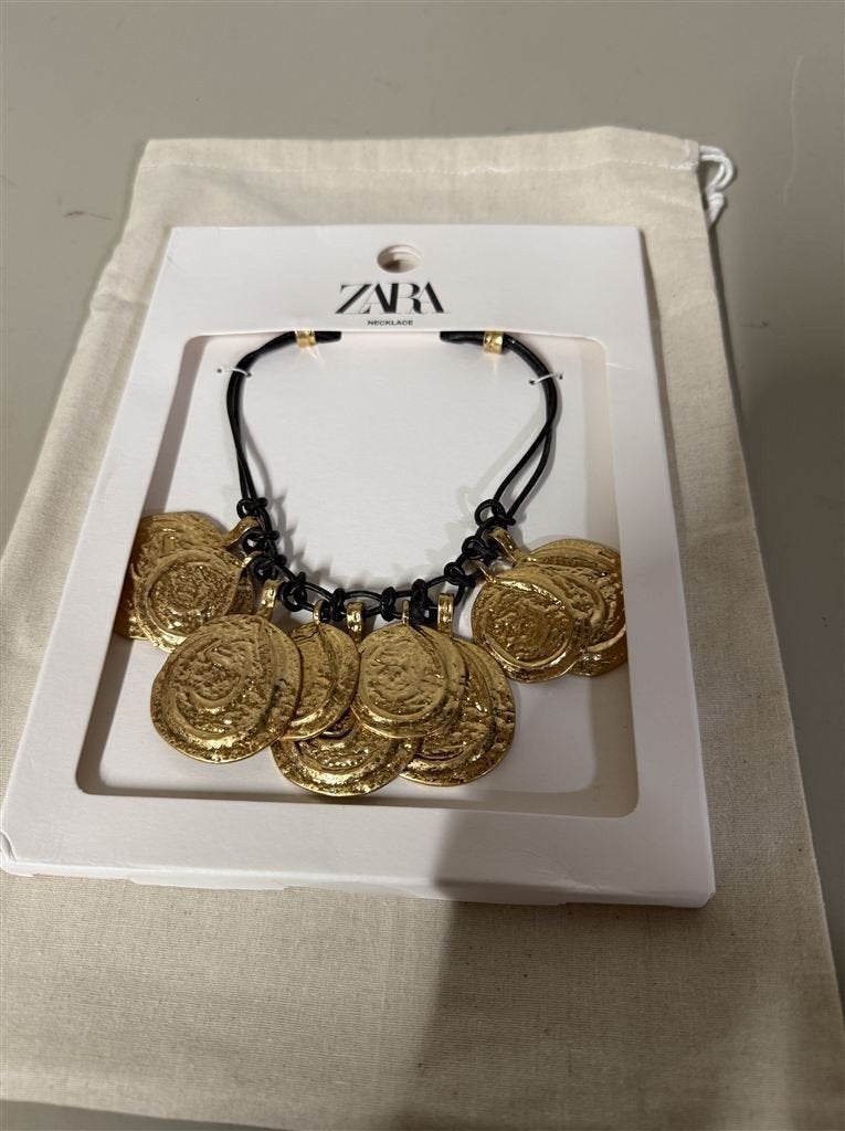 Zara ketting goud gekleurde medallion ketting, Ophalen of Verzenden, Nieuw, Goud, Zilver