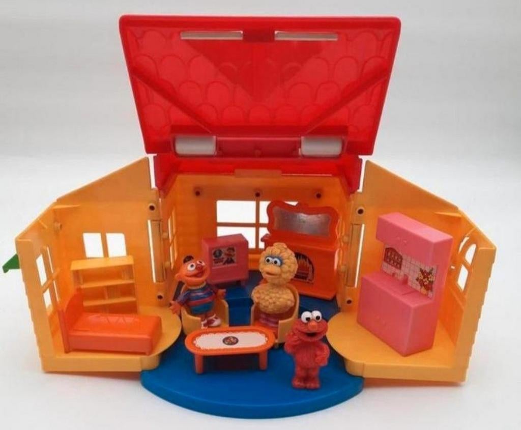 Vintage Tyco Sesamstraat speelset figuren + meubels Compleet, Ophalen of Verzenden, Gebruikt