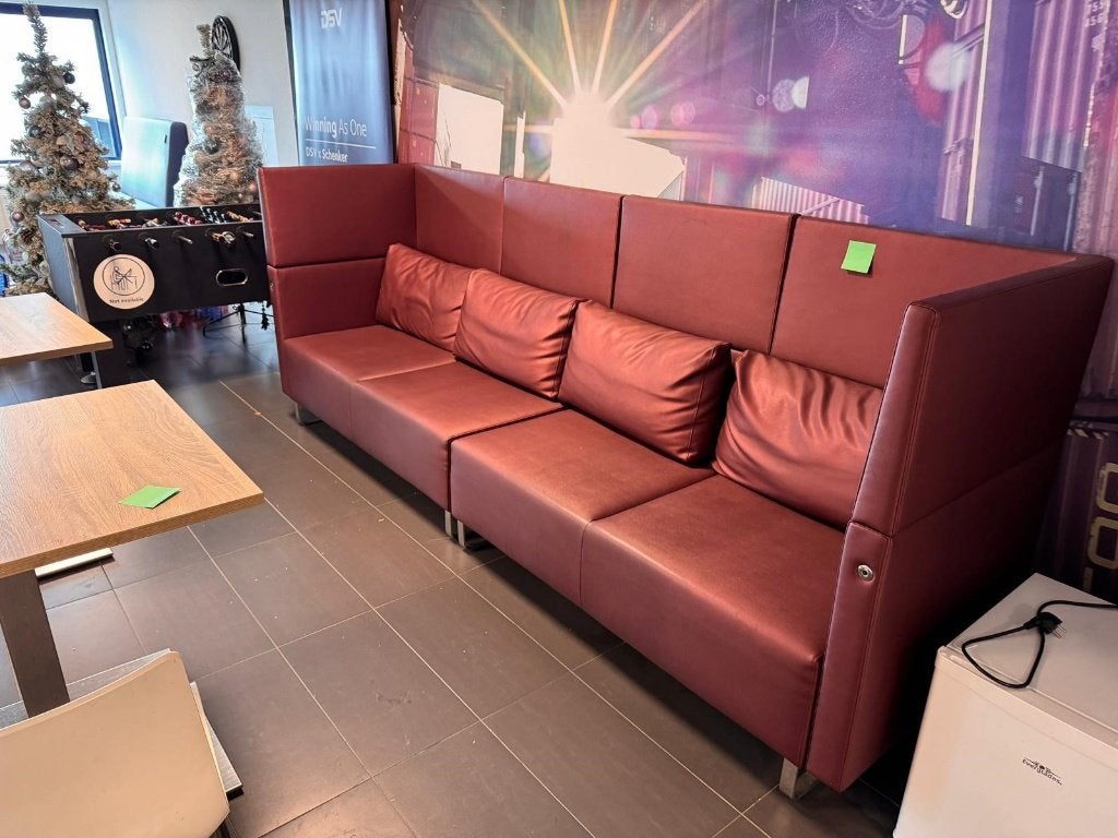 Wandbank – 300 cm breed – Bordeaux rood – Silvertex, 300 cm of meer, 75 tot 100 cm, Ophalen of Verzenden, Zo goed als nieuw