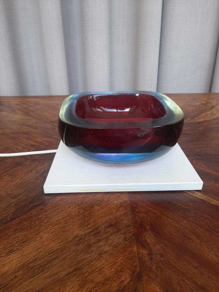 Vintage Murano glazen schaal, sommerso., Antiek en Kunst, Ophalen