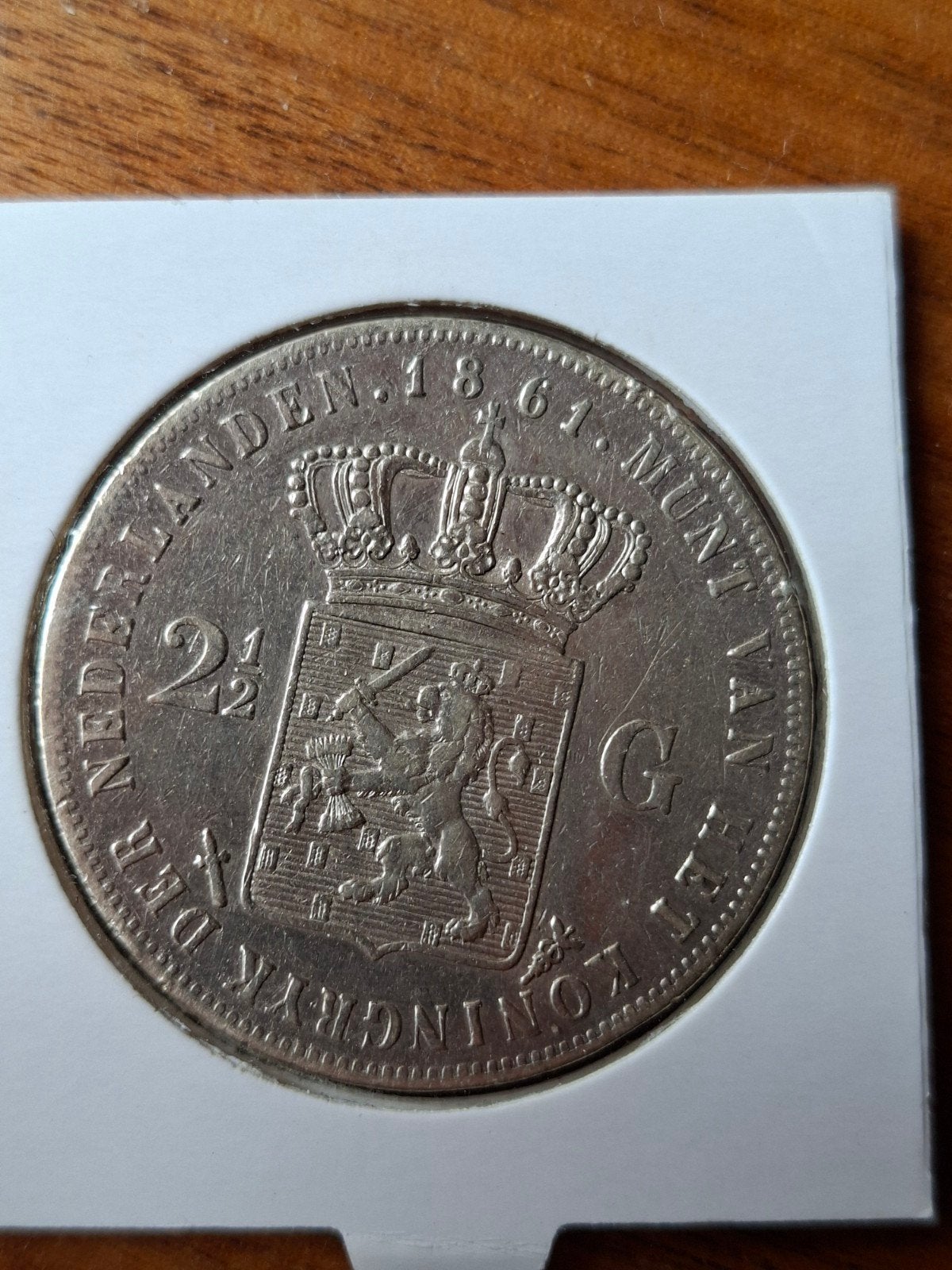 rijksdaalder 1861 2½ gulden willem 3, Koning Willem III, Zilver, Ophalen of Verzenden, Losse munt