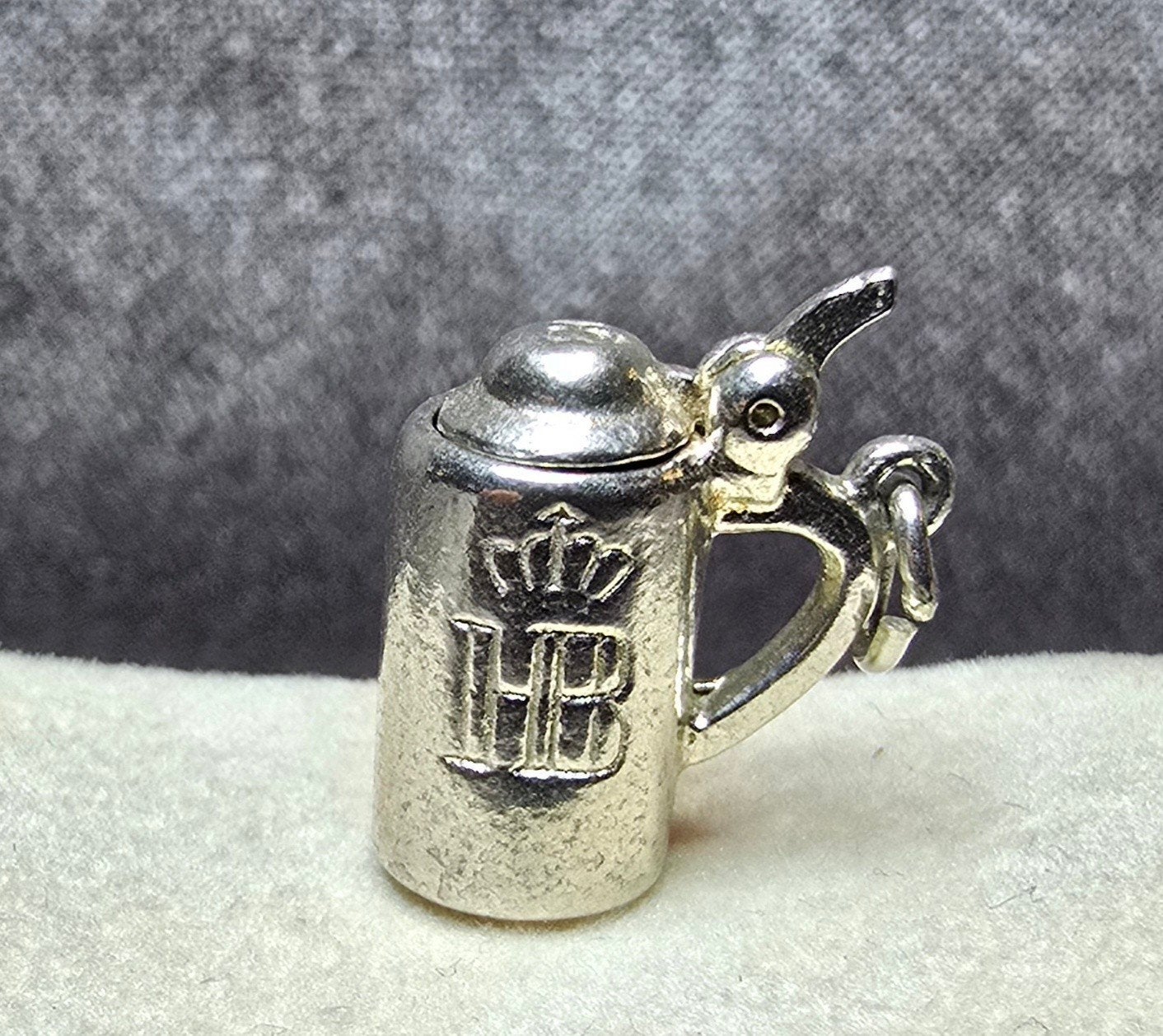zilveren Duitse bedel bierpul, Ophalen of Verzenden, Zilver, Overige merken