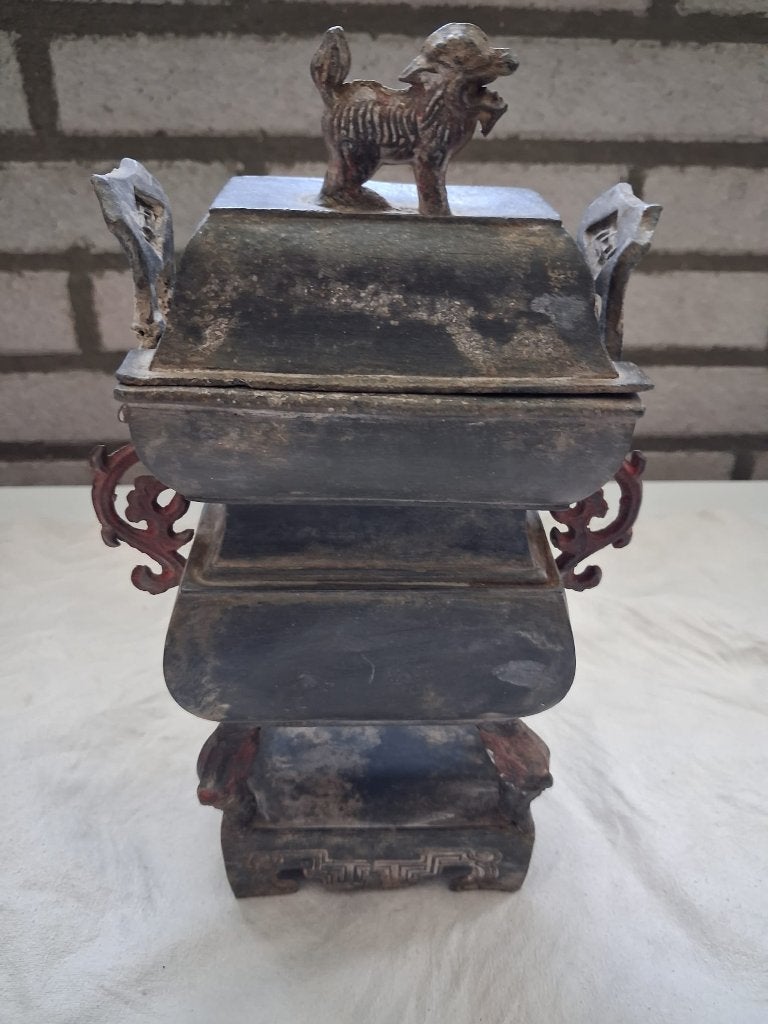 Antiek chinees wierookvat, Ophalen of Verzenden, 25 cm