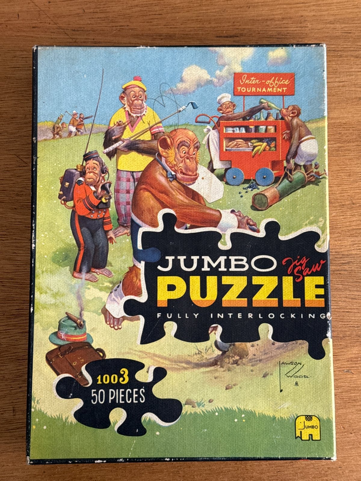 Vintage Jumbo Legpuzzel 1003 - 50 Stukjes - Inter-office Tou, Ophalen of Verzenden, Minder dan 500 stukjes, Gebruikt, Legpuzzel