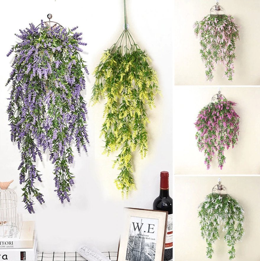 Kunst Lavendel Hangplant / Nep Sier Kunstplant Plant Muur, Verzenden, Nieuw, Kunstplant