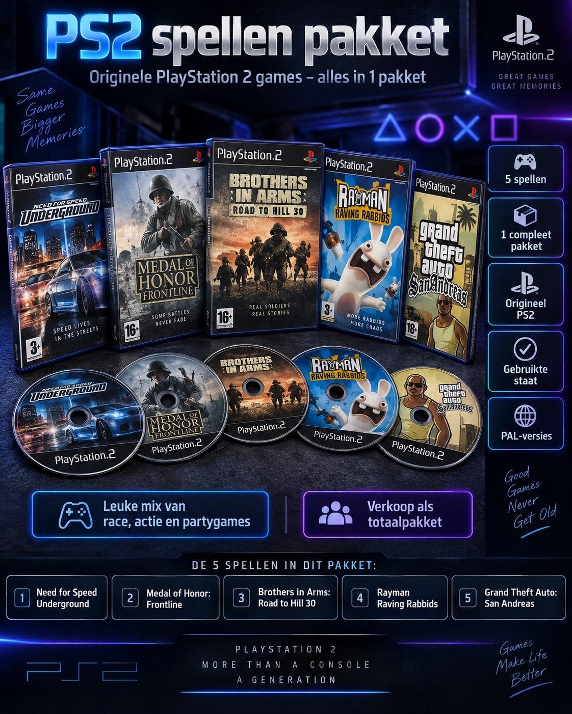 PS2 Spellen Pakket - Origineel met Boekjes, Ophalen of Verzenden