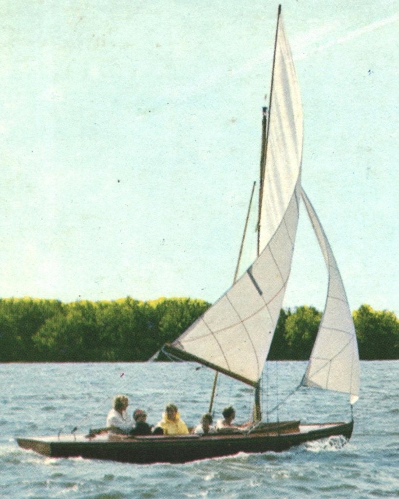 37942 Kager Plassen ZH 1972 zeilboot Postzegel afgeweekt, Ophalen of Verzenden, 1960 tot 1980, Gelopen, Zuid-Holland