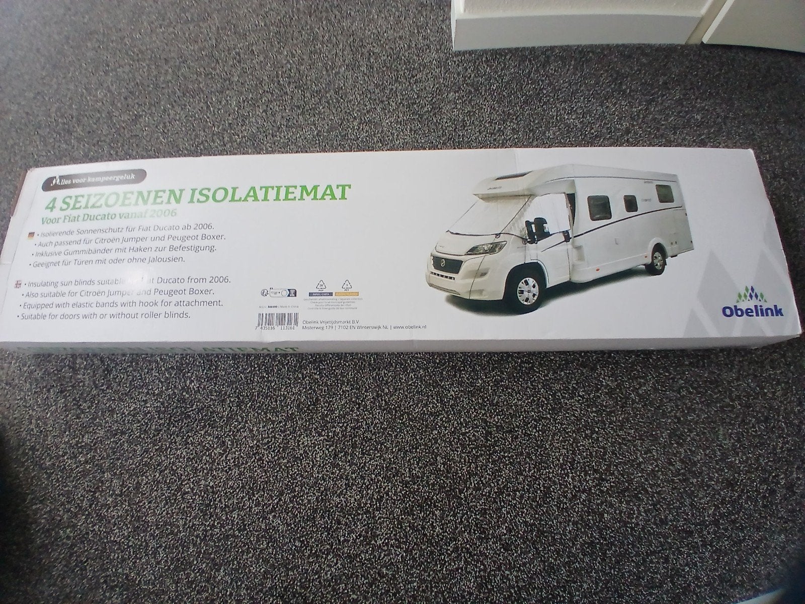 Obelink 4 Seizoenen Isolatiemat voor Fiat Ducato vanaf 2006, Caravans en Kamperen, Camper-accessoires, Ophalen, Nieuw