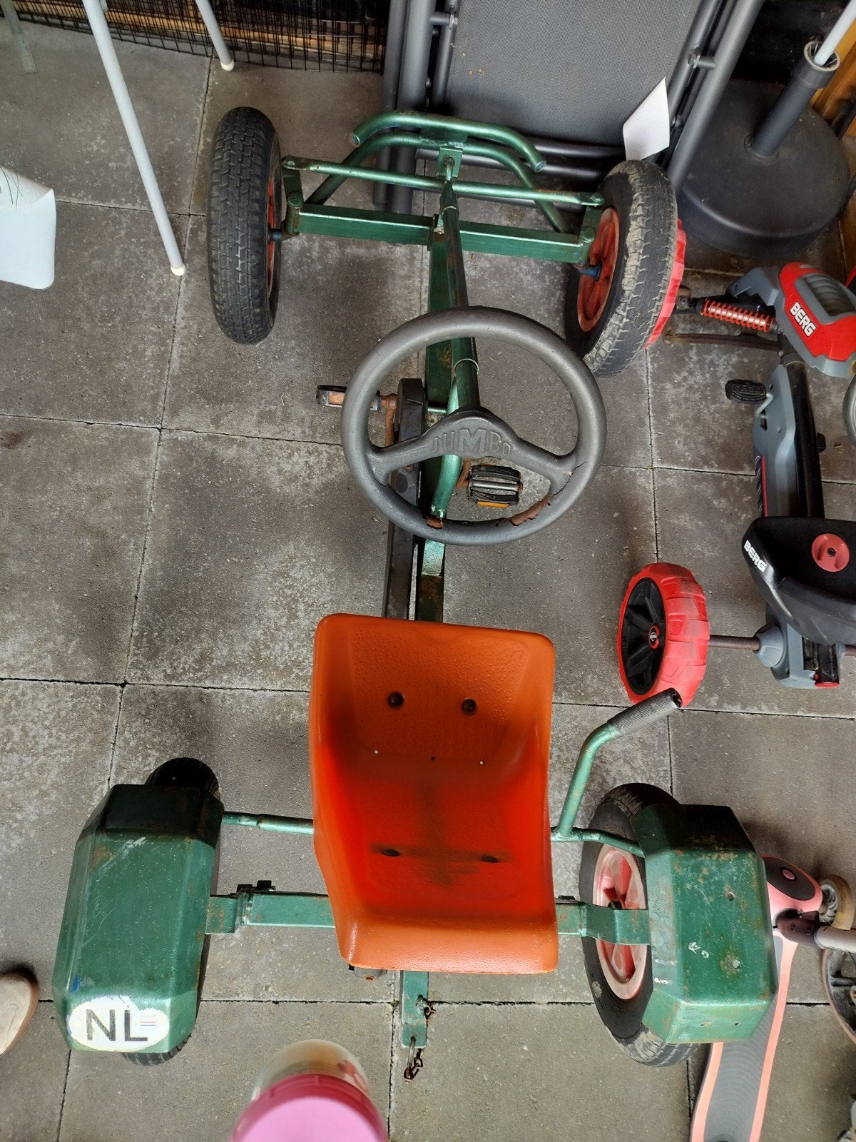 Jumbo skelter, groen met oranje zitting, Ophalen, Gebruikt, Overige merken