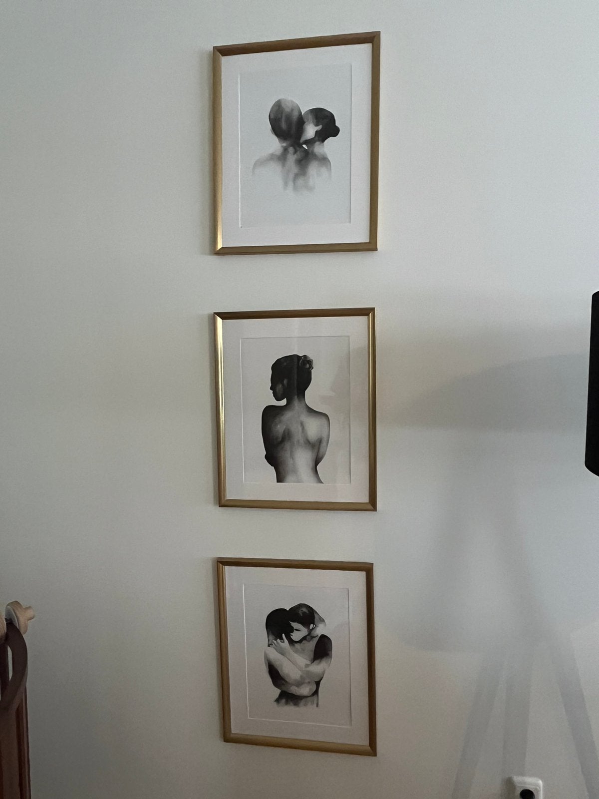 Drie gouden lijsten met poster, Ophalen, Zo goed als nieuw