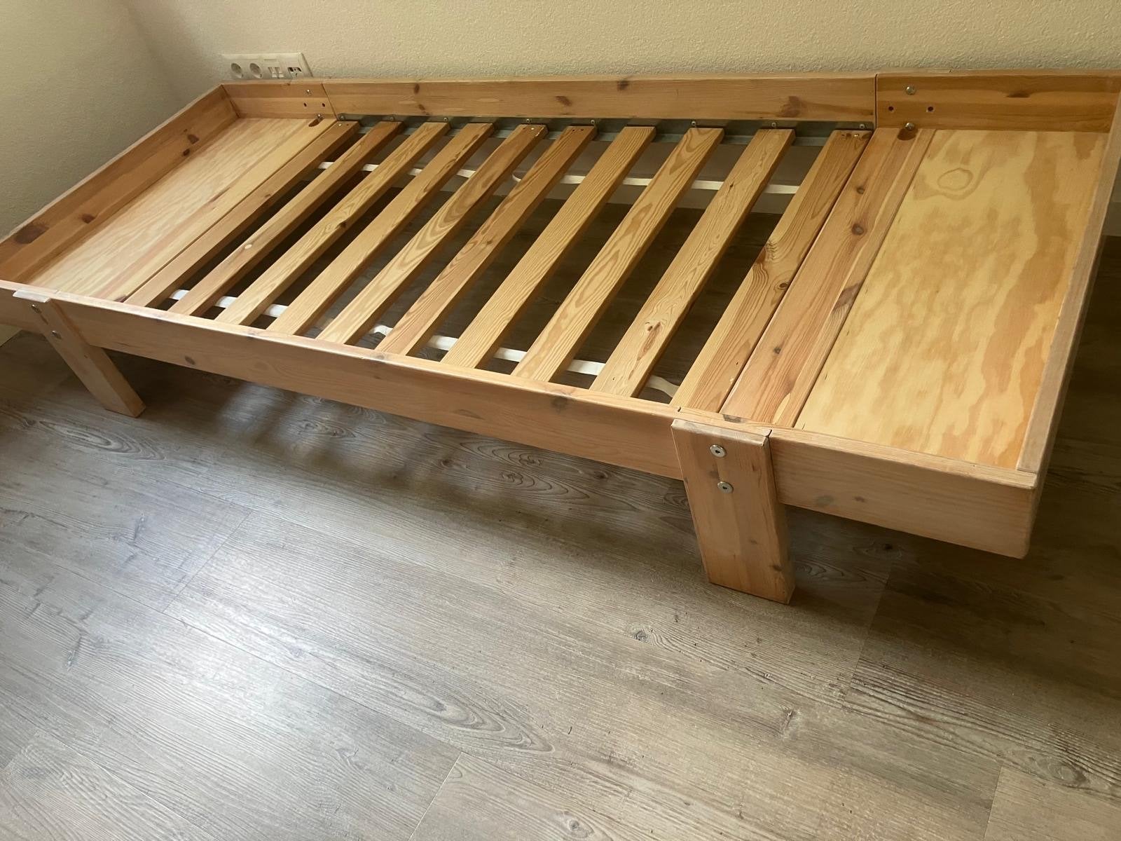 Houten Meegroeibed met lattenbodem, Ophalen, Gebruikt, 90 cm, 200 cm